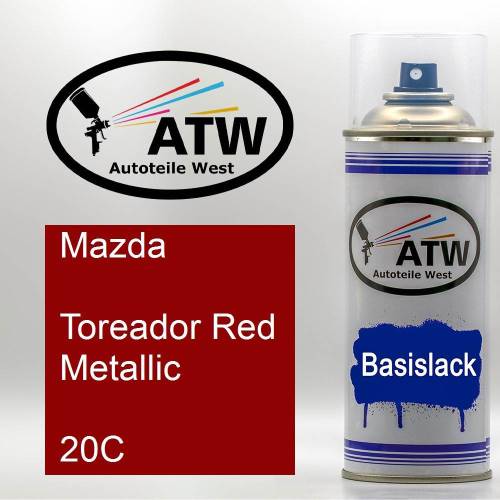 Mazda, Toreador Red Metallic, 20C: 400ml Sprühdose, von ATW Autoteile West.
